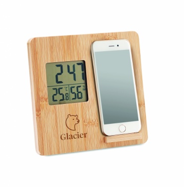 Logo trade promotional giveaways picture of: Bamboo weather station 10W