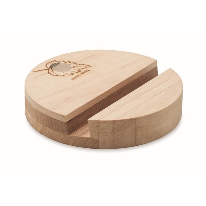 Logo trade corporate gift photo of: Birch Wood phone stand