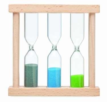 Logo trade promotional products picture of: Set of 3 wooden sand timer