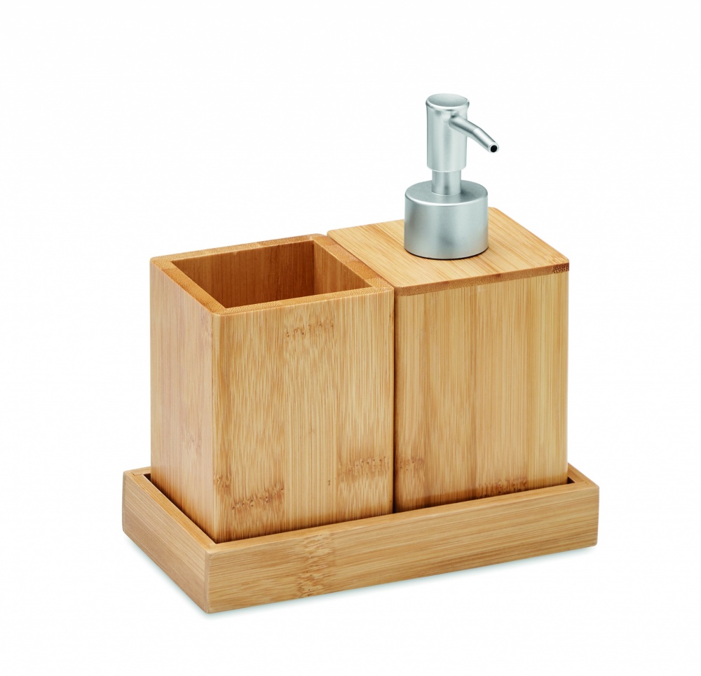 Logo trade promotional items picture of: 3 piece bath set in bamboo