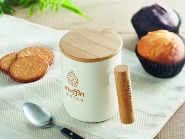 Logotrade promotional products photo of: Porcelain mug with lid 380 ml