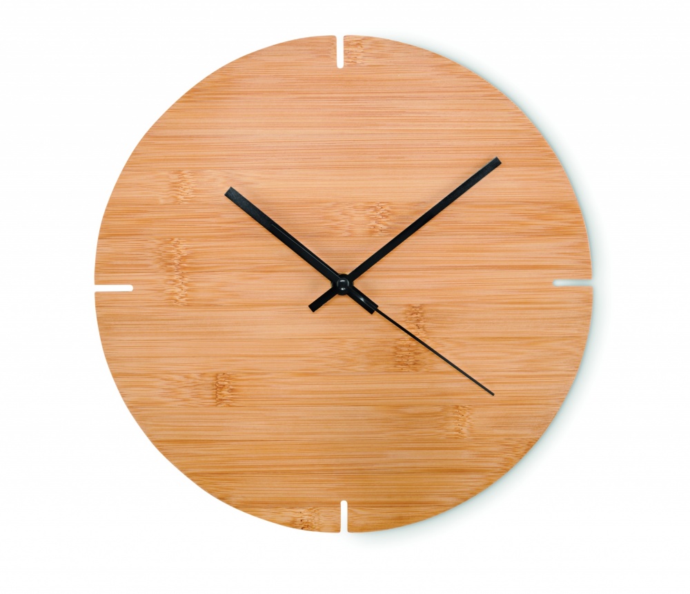 Logo trade promotional merchandise photo of: Round shape bamboo wall clock