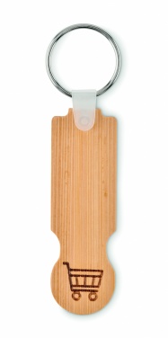 Logotrade promotional items photo of: Bamboo euro token key ring Rauma