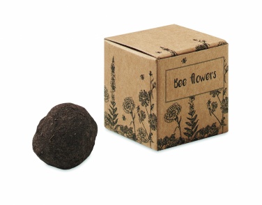 Logo trade business gifts image of: Seed bomb with bee flowers