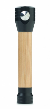 Logo trade promotional merchandise picture of: 3-in-1 bamboo flashlight with an emergency hammer and seatbelt cutter