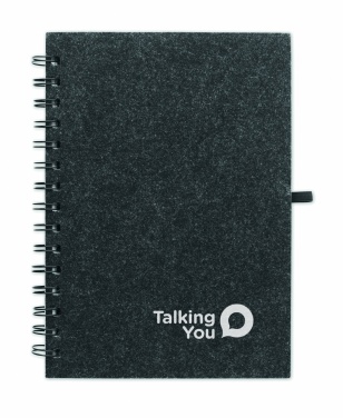 Logo trade promotional gift photo of: A5 RPET felt cover notebook