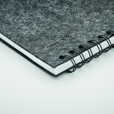Logo trade corporate gifts image of: A5 RPET felt cover notebook