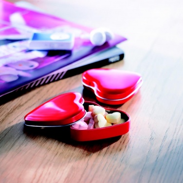 Logo trade corporate gifts picture of: Heart tin box with candies