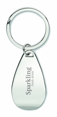 Logo trade promotional merchandise image of: Bottle opener key ring Tornio