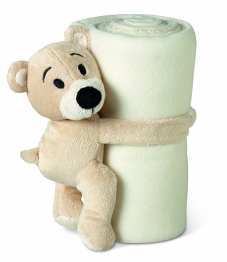 Logo trade advertising products image of: Fleece blanket with bear