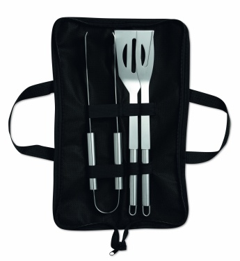 Logo trade promotional items image of: 3 Barbecue tools in pouch