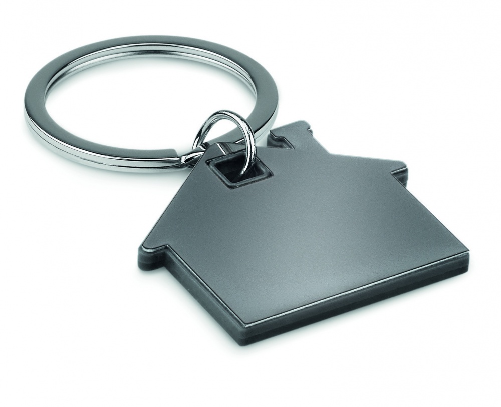 Logotrade promotional giveaway picture of: House shape plastic key ring Rezekne