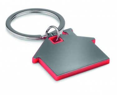 Logo trade promotional items picture of: House shape plastic key ring Rezekne