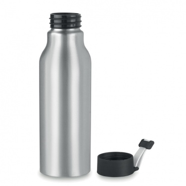 Logotrade promotional products photo of: Single-walled 500 ml aluminum bottle with a PP cap and a silicone strap