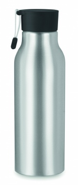 Logotrade business gifts photo of: Single-walled 500 ml aluminum bottle with a PP cap and a silicone strap