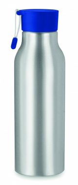 Logo trade advertising products image of: Single-walled 500 ml aluminum bottle with a PP cap and a silicone strap