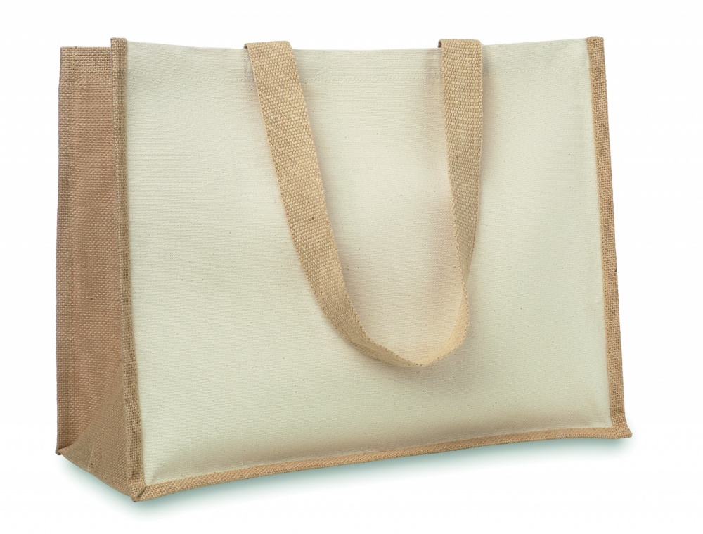 Logo trade corporate gifts picture of: Jute and canvas shopping bag