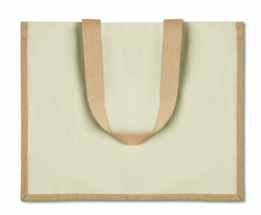 Logo trade business gift photo of: Jute and canvas shopping bag