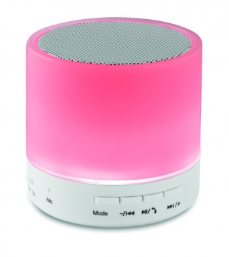 Logo trade promotional giveaways picture of: Round wireless speaker LED