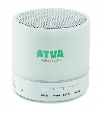 Logotrade promotional giveaway image of: Round wireless speaker LED
