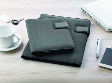 Logo trade corporate gifts image of: A4 folder with power bank