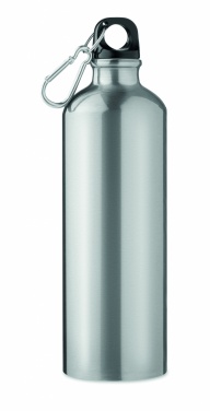 Logo trade promotional gifts image of: Single-walled 750 ml aluminum bottle with a carabiner and customizable printing