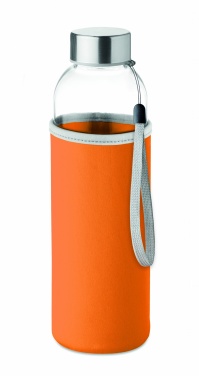 Logo trade promotional merchandise picture of: Glass bottle in pouch 500ml