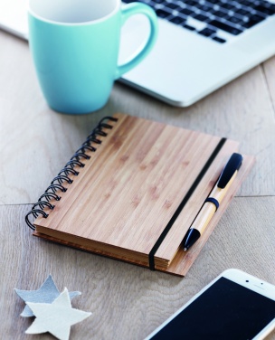 Logotrade promotional giveaway image of: Bamboo notebook with pen lined BAMBLOC
