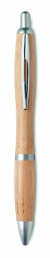 Logo trade corporate gifts image of: Ballpoint pen made of ABS and bamboo