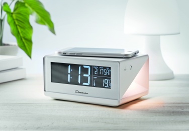 Logotrade corporate gift image of: LED clock & wireless charger5W