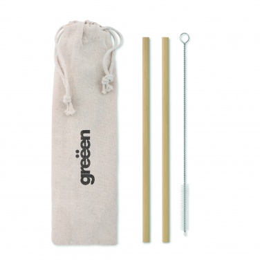 Logo trade advertising products image of: Bamboo Straw w/brush in pouch
