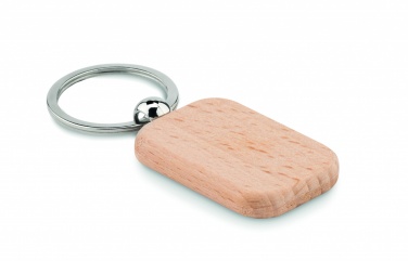 Logo trade promotional merchandise picture of: Rectangular wooden key ring Bauska