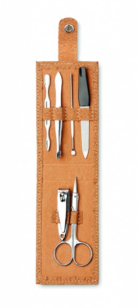 Logo trade advertising products picture of: Cork 6 piece manicure set