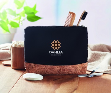 Logo trade promotional giveaways picture of: Cork & cotton cosmetic bag