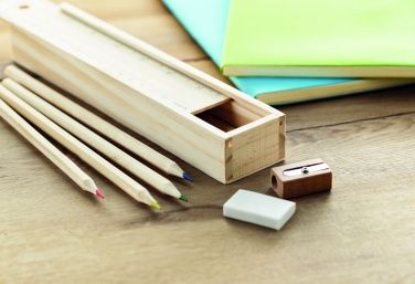Logo trade promotional products picture of: Stationery set in wooden box