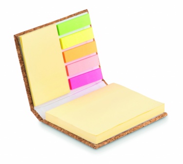 Logo trade promotional giveaway photo of: Cork sticky note memo pad