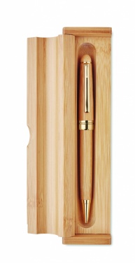 Logotrade promotional giveaway image of: Bamboo twist-action ballpoint pen in a box
