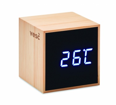 Logotrade promotional products photo of: LED alarm clock bamboo casing Dortmund