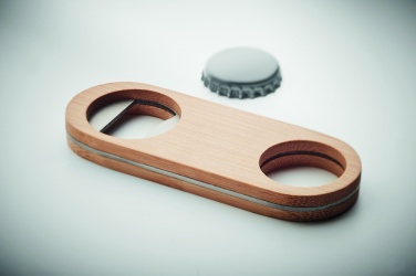 Logo trade corporate gifts picture of: Oval Bamboo bottle opener VALBAMPER