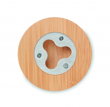 Logotrade advertising product image of: Bamboo bottle opener/ coaster DAKAI