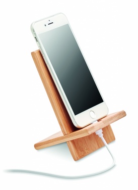 Logo trade promotional product photo of: Bamboo phone stand/ holder WHIPPY