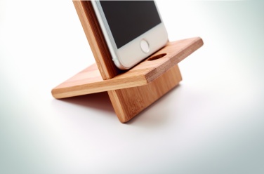 Logo trade business gifts image of: Bamboo phone stand/ holder WHIPPY