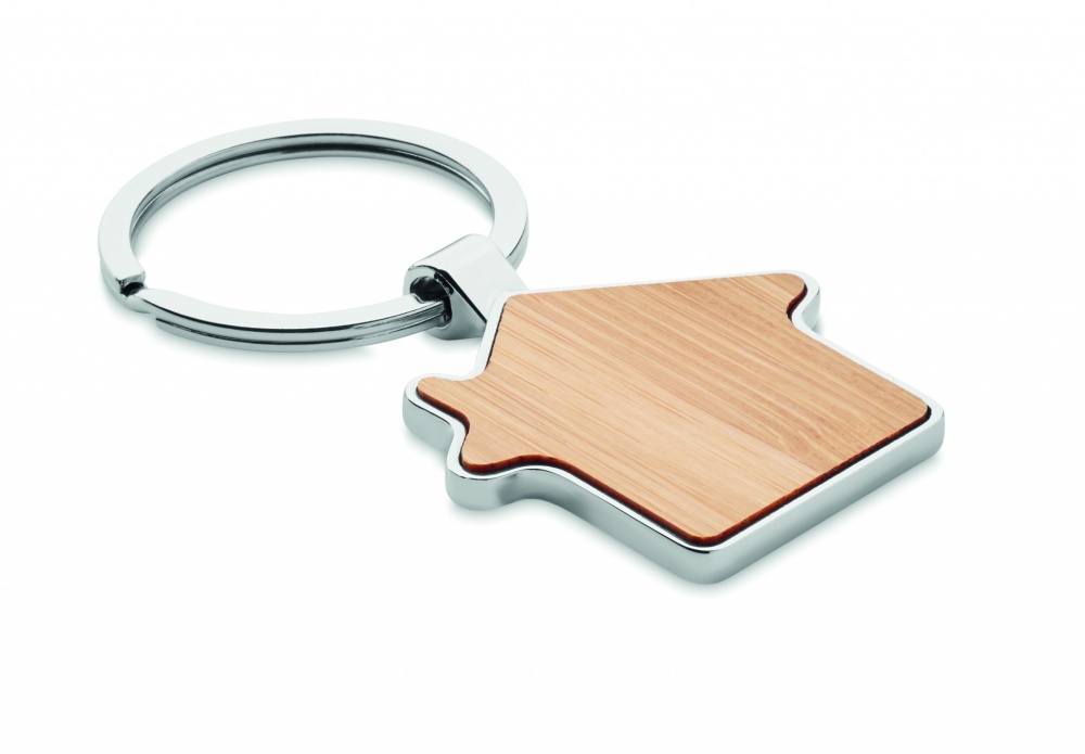 Logotrade corporate gift image of: House key ring metal bamboo NORDIC