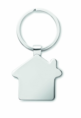 Logo trade promotional giveaways picture of: House key ring metal bamboo NORDIC