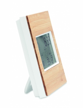 Logo trade promotional merchandise image of: Weather station bamboo front TURKU