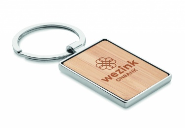 Logotrade promotional gift picture of: Rectangular key ring bamboo WEST