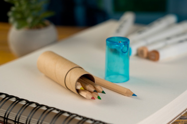 Logo trade promotional merchandise photo of: Wooden crayons BECKY