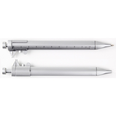 Logotrade promotional item image of: Plastic ballpen with sliding calliper PRESCOT
