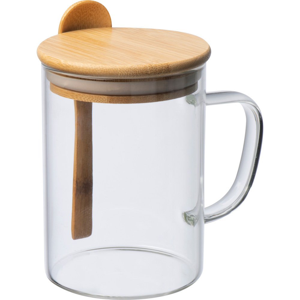 Logo trade promotional merchandise image of: Glass mug JACKSON 420 ml