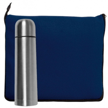 Logo trade promotional products image of: Set fleece blanket and thermal flask LIVERPOOL